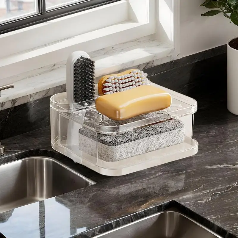 Kitchen Soap Tray Double-Layers Soap Dish Wall Mounted Draining Soap Tray Waterproof Bathroom Organizer With Sponge No Drilling
Kitchen Soap Tray Double-Layers Soap Dish Wall Mounted Draining Soap Tray Waterproof Bathroom Organizer With Sponge No Drilling