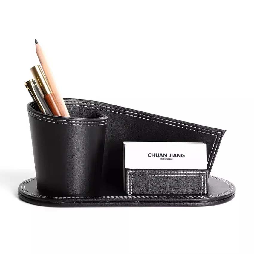 Creative fantastic wooden and PU leather desktop pen holder pencil box with namecard stand case office stationery organizer 266A
Creative fantastic wooden and PU leather desktop pen holder pencil box with namecard stand case office stationery organizer 266A