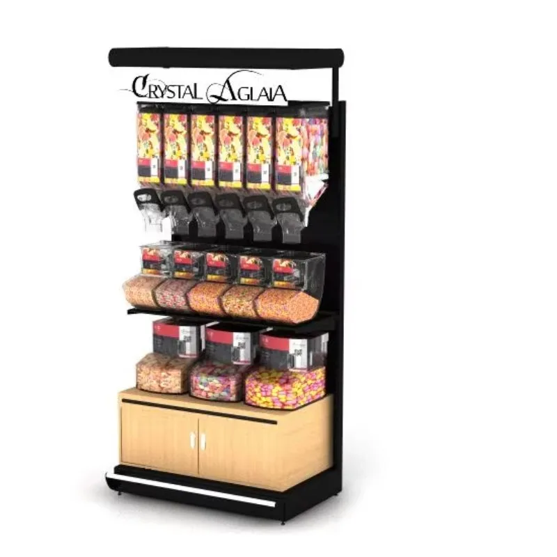 supermarket high quality wall mounted bulk dry food candy display storage racks with dispenser and bins
supermarket high quality wall mounted bulk dry food candy display storage racks with dispenser and bins