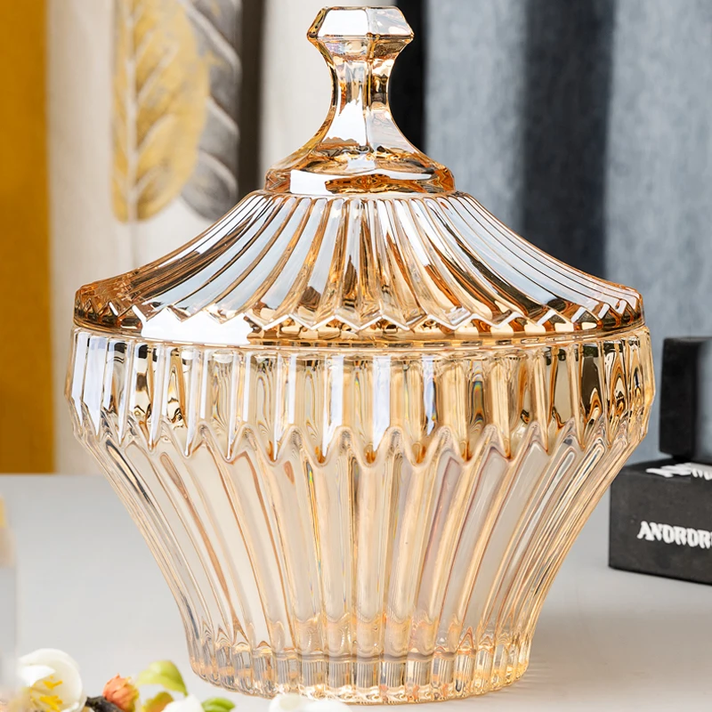 European-style Glass with Lid Fruit Plate Living Room Fruit Plate Sugar Tank Light Luxury Sugar Tank Decoration Storage Tank
European-style Glass with Lid Fruit Plate Living Room Fruit Plate Sugar Tank Light Luxury Sugar Tank Decoration Storage Tank