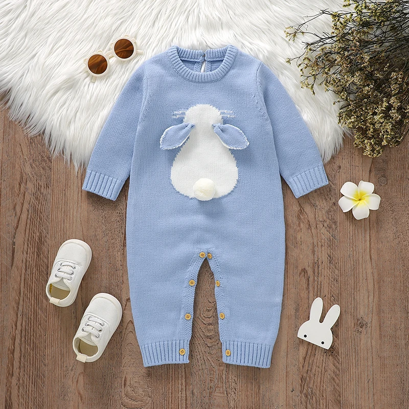 Cute Rabbit Knitted Baby Rompers Spring Casual Long Sleeve Newborn Boys Girls Easter Jumpsuits Outfits One Piece Infant Playsuit
Cute Rabbit Knitted Baby Rompers Spring Casual Long Sleeve Newborn Boys Girls Easter Jumpsuits Outfits One Piece Infant Playsuit