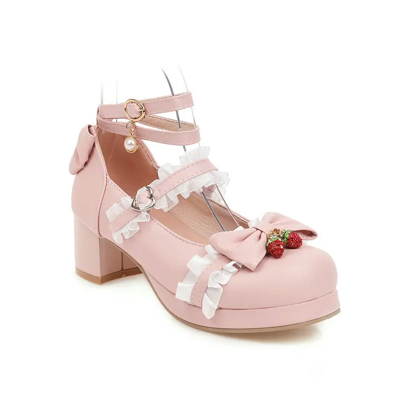 Girls High Heel Shoes Mary Janes Lolita Women Platform Pumps Shoes Sweet Bowknot Ruffles Wedding Party Princess Shoes Size 30-43
Girls High Heel Shoes Mary Janes Lolita Women Platform Pumps Shoes Sweet Bowknot Ruffles Wedding Party Princess Shoes Size 30-43