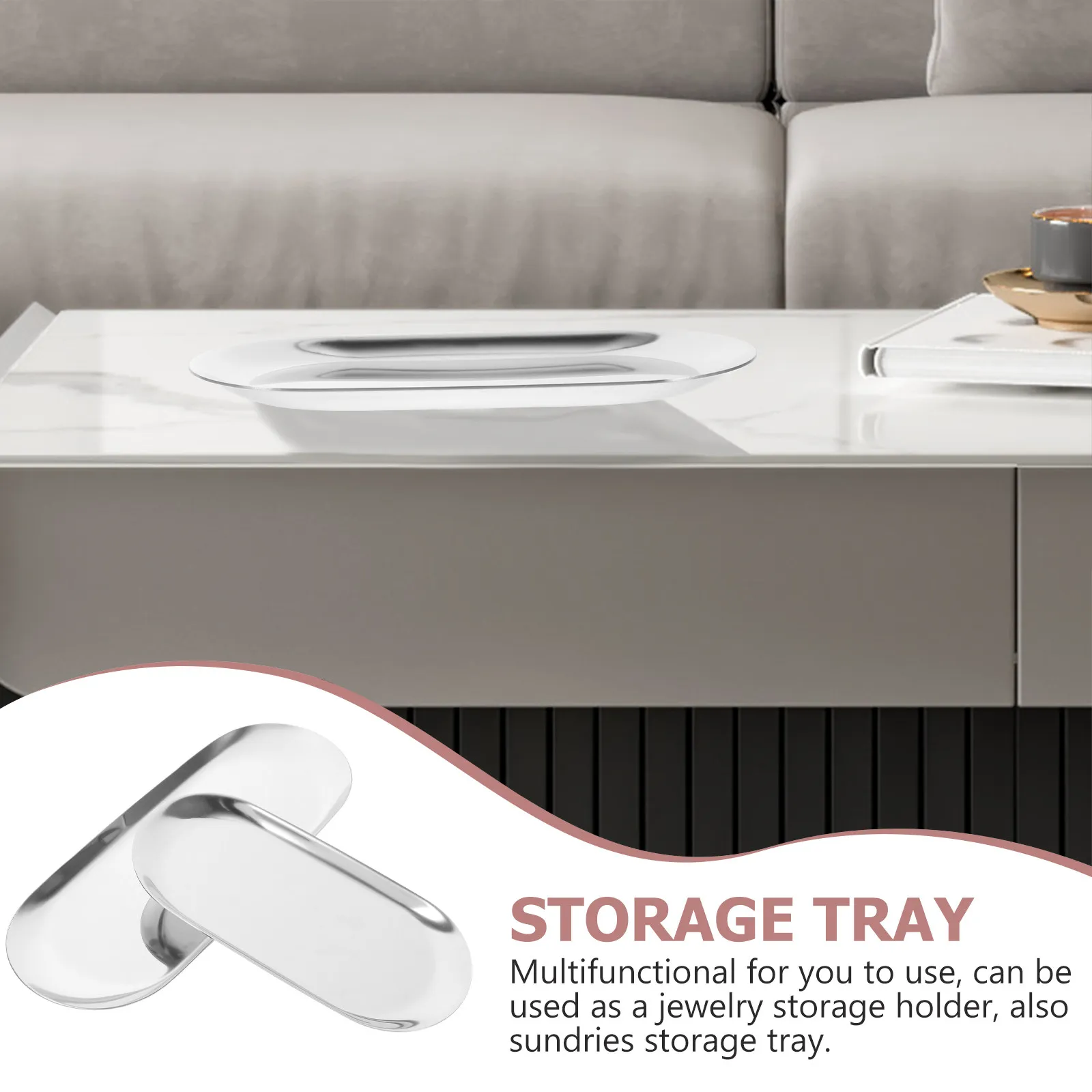 2Pcs Stainless Steel Tray Elegant Oval Jewelry Dish for Ring Earring Storage Desktop Organizer Decorative Metal Trinket Plate
2Pcs Stainless Steel Tray Elegant Oval Jewelry Dish for Ring Earring Storage Desktop Organizer Decorative Metal Trinket Plate