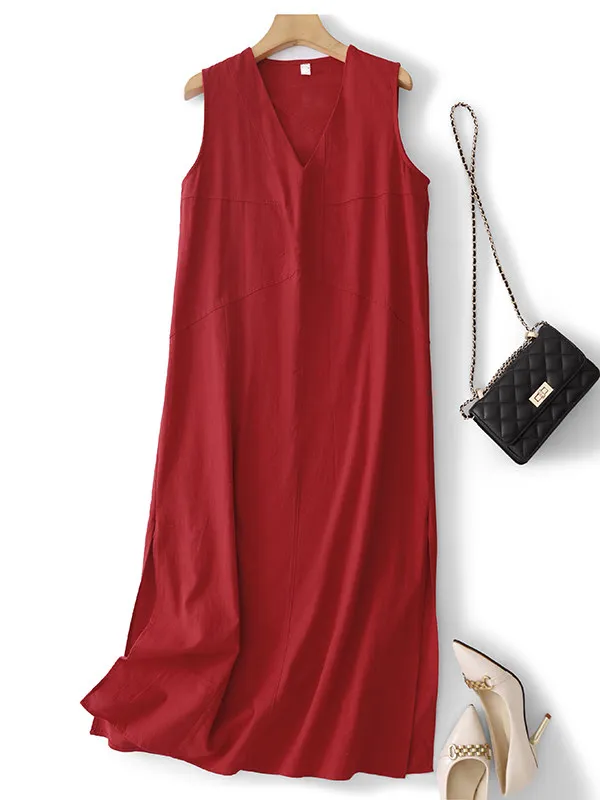 Summer Fashion Simple V-neck Sleeveless Women's Dress High Waist A-line Vest Dress Skin-friendly Breathable Long Dress
Summer Fashion Simple V-neck Sleeveless Women's Dress High Waist A-line Vest Dress Skin-friendly Breathable Long Dress