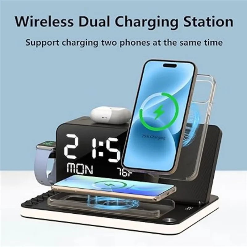 Wireless Charging Station Withtime Display Multifunctional Charging Accessories Compatible Withmultiple Devices-ABIU
Wireless Charging Station Withtime Display Multifunctional Charging Accessories Compatible Withmultiple Devices-ABIU