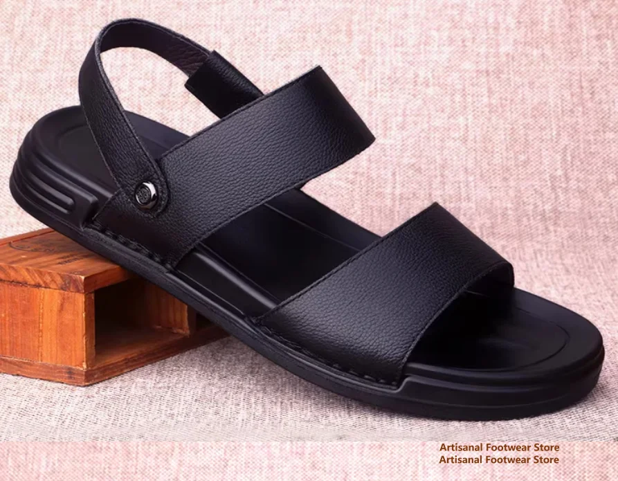 Men's Black Leather Slingback Sandals Summer Thick-Soled Daily Shoes for Wear & Beach Soft Leather Soft Bottom Men's Shoes
Men's Black Leather Slingback Sandals Summer Thick-Soled Daily Shoes for Wear & Beach Soft Leather Soft Bottom Men's Shoes