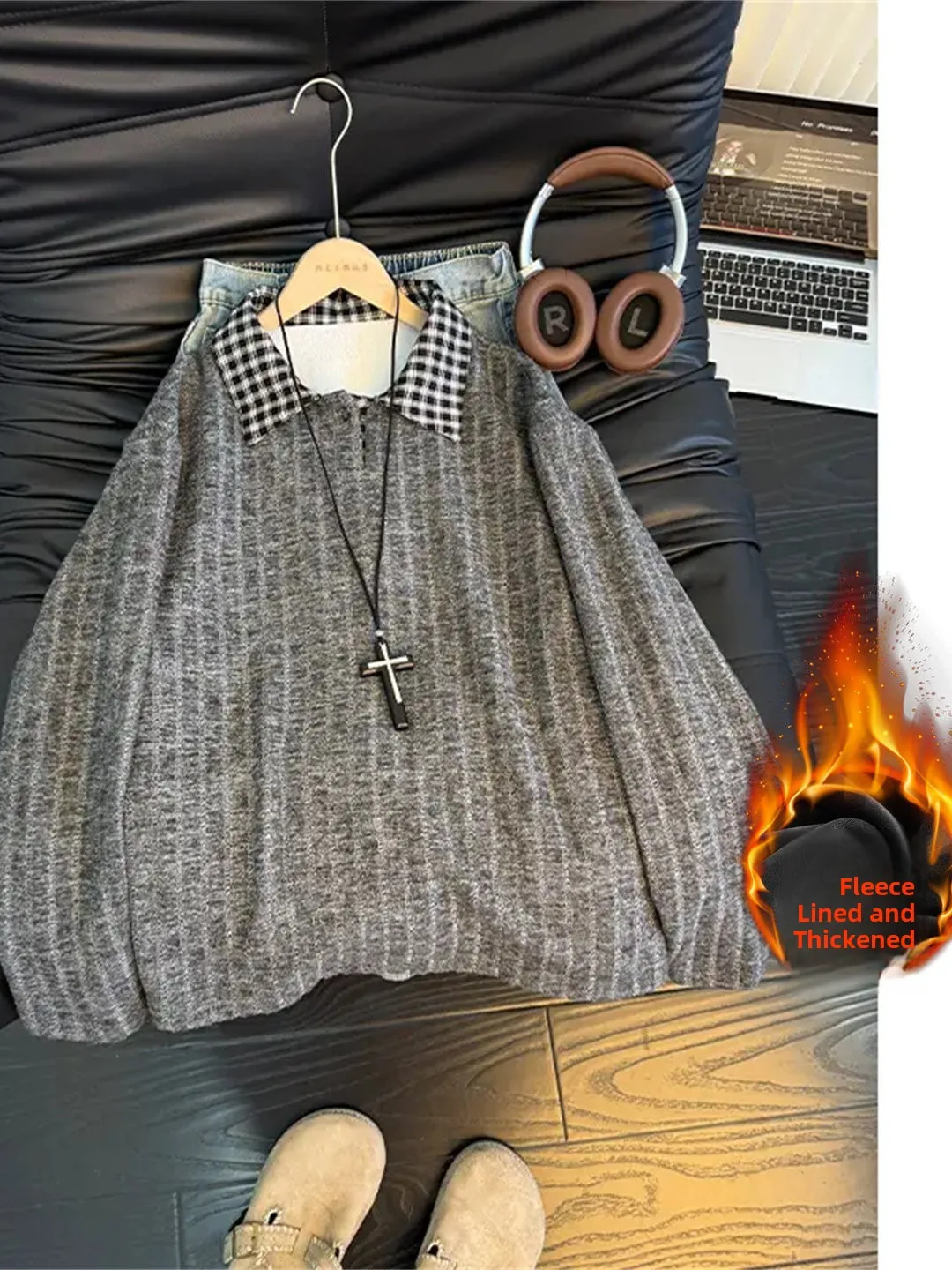 Hong Kong Sle Retro Patterned Fce Lined Loose Fit Thiened Collar Sweatirt Women's Autumn Winter Warm Versatile ...
Hong Kong Sle Retro Patterned Fce Lined Loose Fit Thiened Collar Sweatirt Women's Autumn Winter Warm Versatile ...