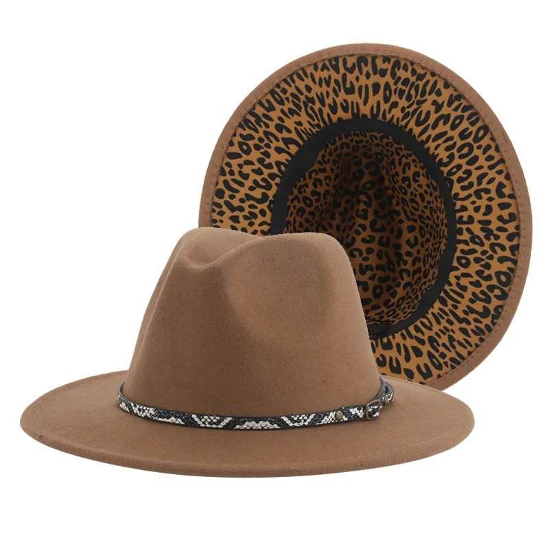 Hats for Women Hats for Men Leopard Fedora Hat Patchwork Casual Wide Brim Band Belt Winter Women's Hat Caps Sombreros De Mujer
Hats for Women Hats for Men Leopard Fedora Hat Patchwork Casual Wide Brim Band Belt Winter Women's Hat Caps Sombreros De Mujer