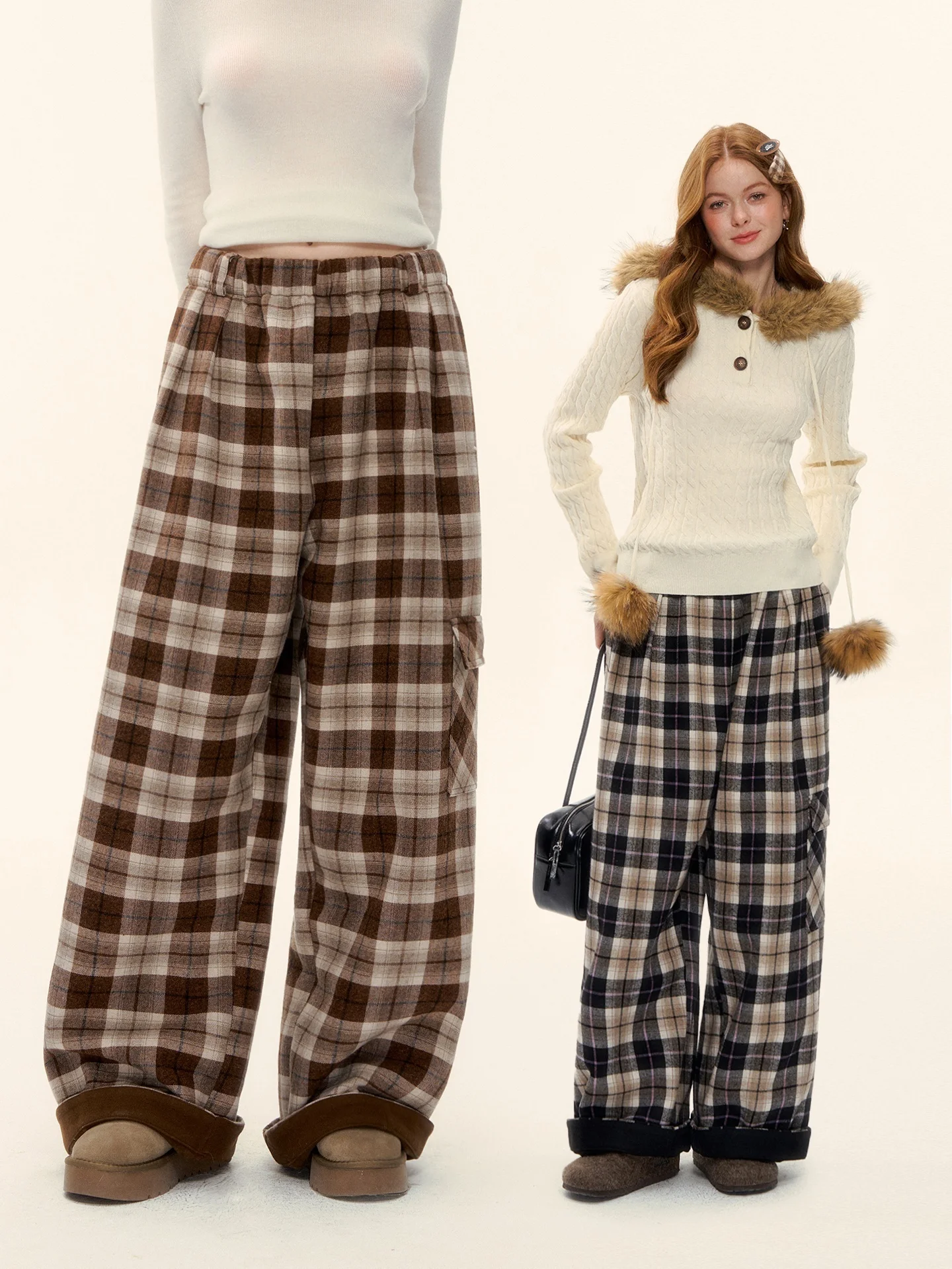 AsGony High Waist Wide Leg Pants Women's Casual Trousers with Cuffed Design Cheered Pattern Loose Fit Comfortable Straight Cut
AsGony High Waist Wide Leg Pants Women's Casual Trousers with Cuffed Design Cheered Pattern Loose Fit Comfortable Straight Cut