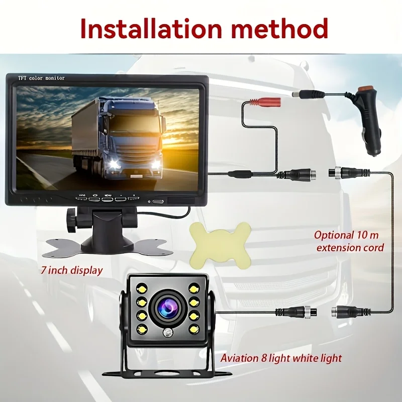 7-inch Durable Reversing Image Display for Truck Minibus Vehicle-mounted Engineering Vehicle Harvester Visual Track Camera
7-inch Durable Reversing Image Display for Truck Minibus Vehicle-mounted Engineering Vehicle Harvester Visual Track Camera