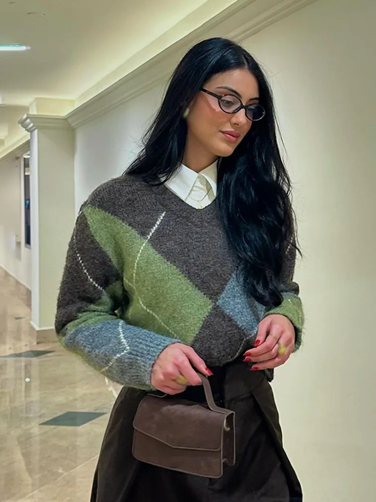 Модный женский свитер-пуловер HH, 2 цвета, повседневный, с узором «аргайл», круглым вырезом, длинными рукавами, весенний, новый, шикарный, вязаный
Модный женский свитер-пуловер HH, 2 цвета, повседневный, с узором «аргайл», круглым вырезом, длинными рукавами, весенний, новый, шикарный, вязаный