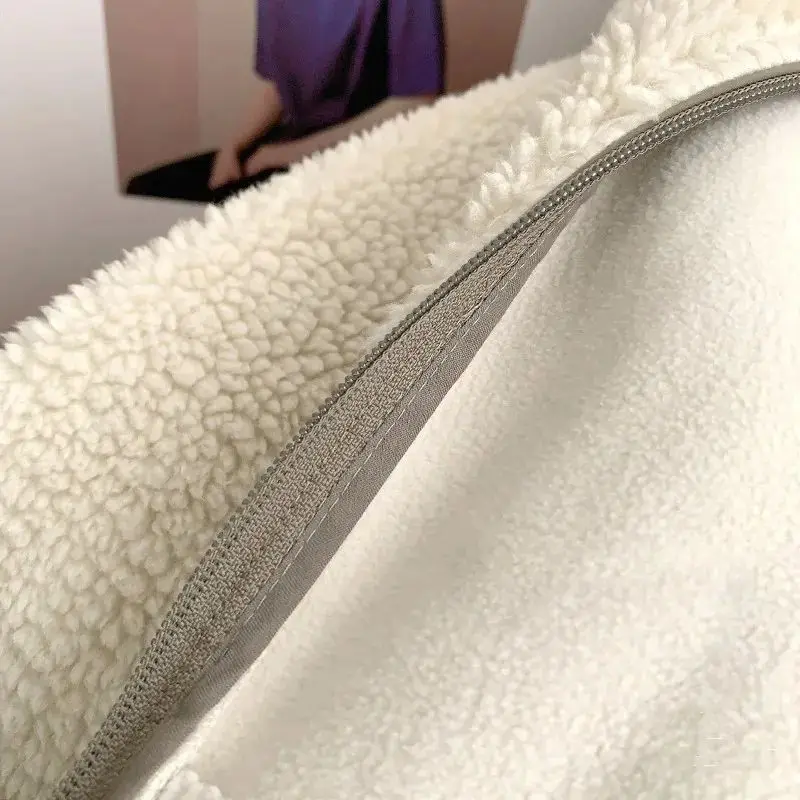 Women's Zippered Lamb Wool Jaet Faion Urban Sle Long Sve Warm Outerwear Polyester Fabric Casual Loose Fit Coat
Women's Zippered Lamb Wool Jaet Faion Urban Sle Long Sve Warm Outerwear Polyester Fabric Casual Loose Fit Coat