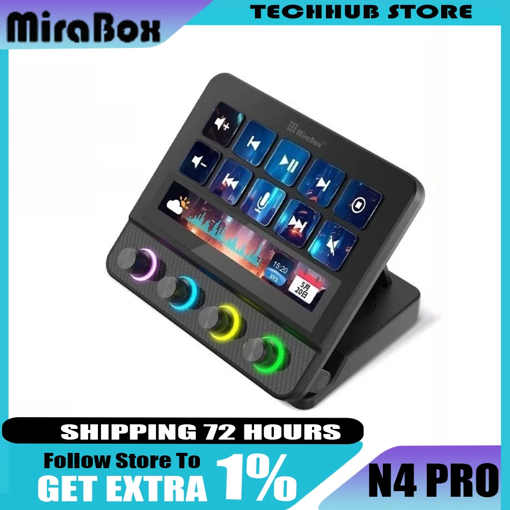Новая мини-клавиатура Mirabox N4 Pro Streamdeck, визуальный 10-клавишный макроскоп, клавиатура MBOX, контроллер создания, мультимедийная клавиатура 
Новая мини-клавиатура Mirabox N4 Pro Streamdeck, визуальный 10-клавишный макроскоп, клавиатура MBOX, контроллер создания, мультимедийная клавиатура