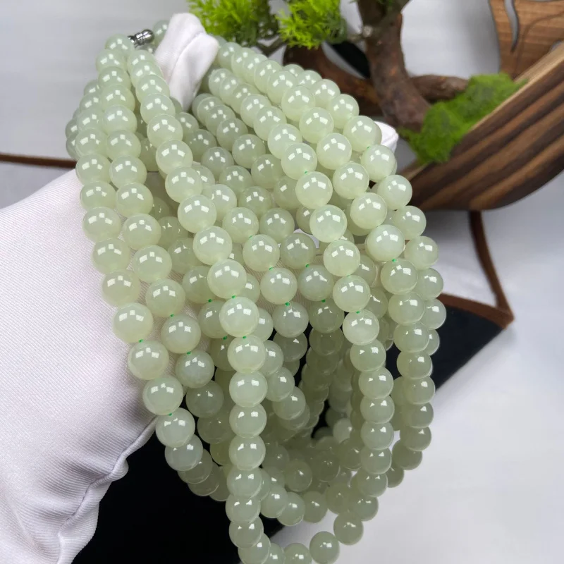 Natural Premium Hetian Jade Qinghai Material Light Necklace Women 8mm Artistic Retro Mom Chain Round Bead
Natural Premium Hetian Jade Qinghai Material Light Necklace Women 8mm Artistic Retro Mom Chain Round Bead