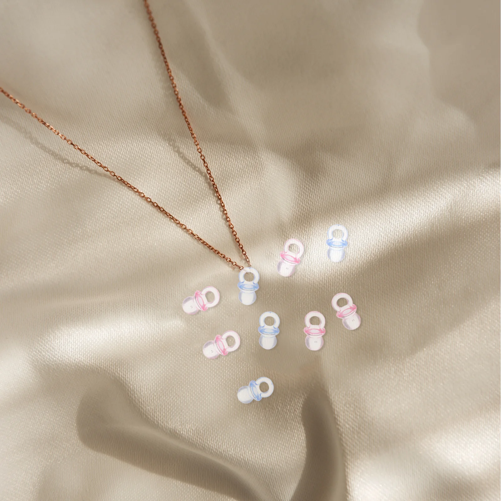 200Pcs Pacifier Charms Acrylic Tiny Pacifier Beads for Baby Shower Gender Reveal Party Favors Bracelet Necklace Earring
200Pcs Pacifier Charms Acrylic Tiny Pacifier Beads for Baby Shower Gender Reveal Party Favors Bracelet Necklace Earring