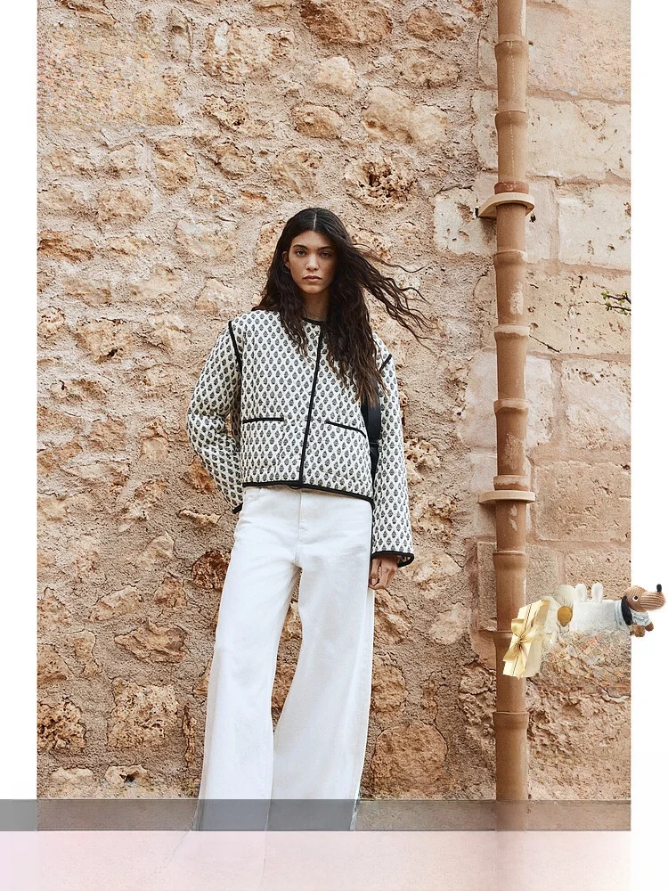 H&M Women's New Patchwork Jaet 2025 Autumn Cotton 00% Sewn Outerwear Spring Faion Ladies' Premium 
H&M Women's New Patchwork Jaet 2025 Autumn Cotton 00% Sewn Outerwear Spring Faion Ladies' Premium