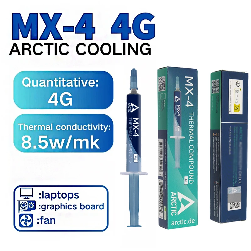 8,5 Вт Origin Arctic MX4 4g Термопаста Чипы процессора графического процессора Теплопроводящая силиконовая смазка
8,5 Вт Origin Arctic MX4 4g Термопаста Чипы процессора графического процессора Теплопроводящая силиконовая смазка