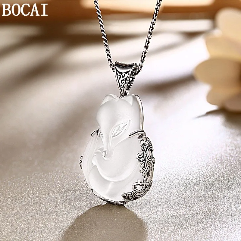 BOCAI New S925 Sterling Silver Personalized And Fashionable Charming Fox White Crystal Pendant Women's Selected Gift
BOCAI New S925 Sterling Silver Personalized And Fashionable Charming Fox White Crystal Pendant Women's Selected Gift