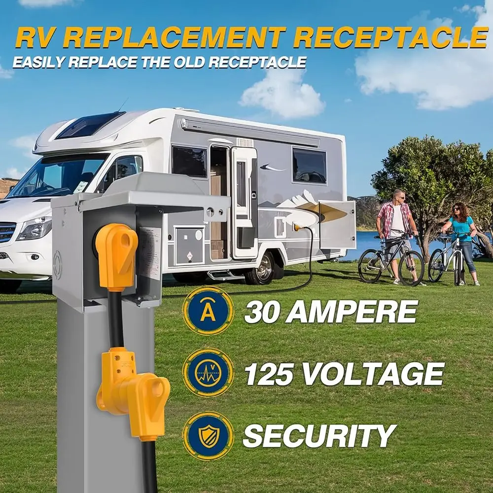 Прочный адаптер для кемпера 125-вольтовой вилки, 30 А, вилка питания для ремонта каравана, сверхмощная вилка для автофургона
Прочный адаптер для кемпера 125-вольтовой вилки, 30 А, вилка питания для ремонта каравана, сверхмощная вилка для автофургона