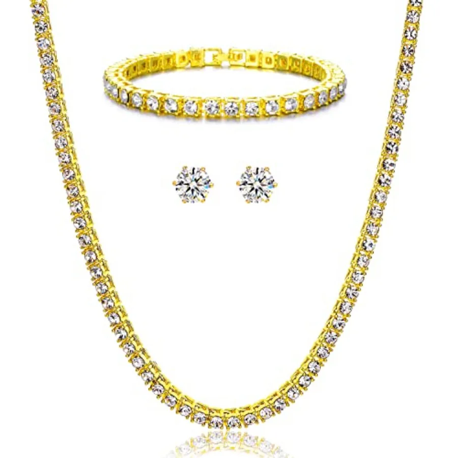 HH BLING EMPIRE Iced Out Diamond Tennis Chain Necklace for Men Women, Rhinestone Tennis Necklaces for Women and Teens, Tennis a
HH BLING EMPIRE Iced Out Diamond Tennis Chain Necklace for Men Women, Rhinestone Tennis Necklaces for Women and Teens, Tennis a
