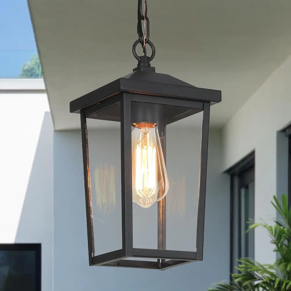 Outdoor Pendant Light ixture, armhouse Exterior Anti-Rust Hanging Lights with Adjustable Chain, Black Ceiling Outdoor Light with
Outdoor Pendant Light ixture, armhouse Exterior Anti-Rust Hanging Lights with Adjustable Chain, Black Ceiling Outdoor Light with