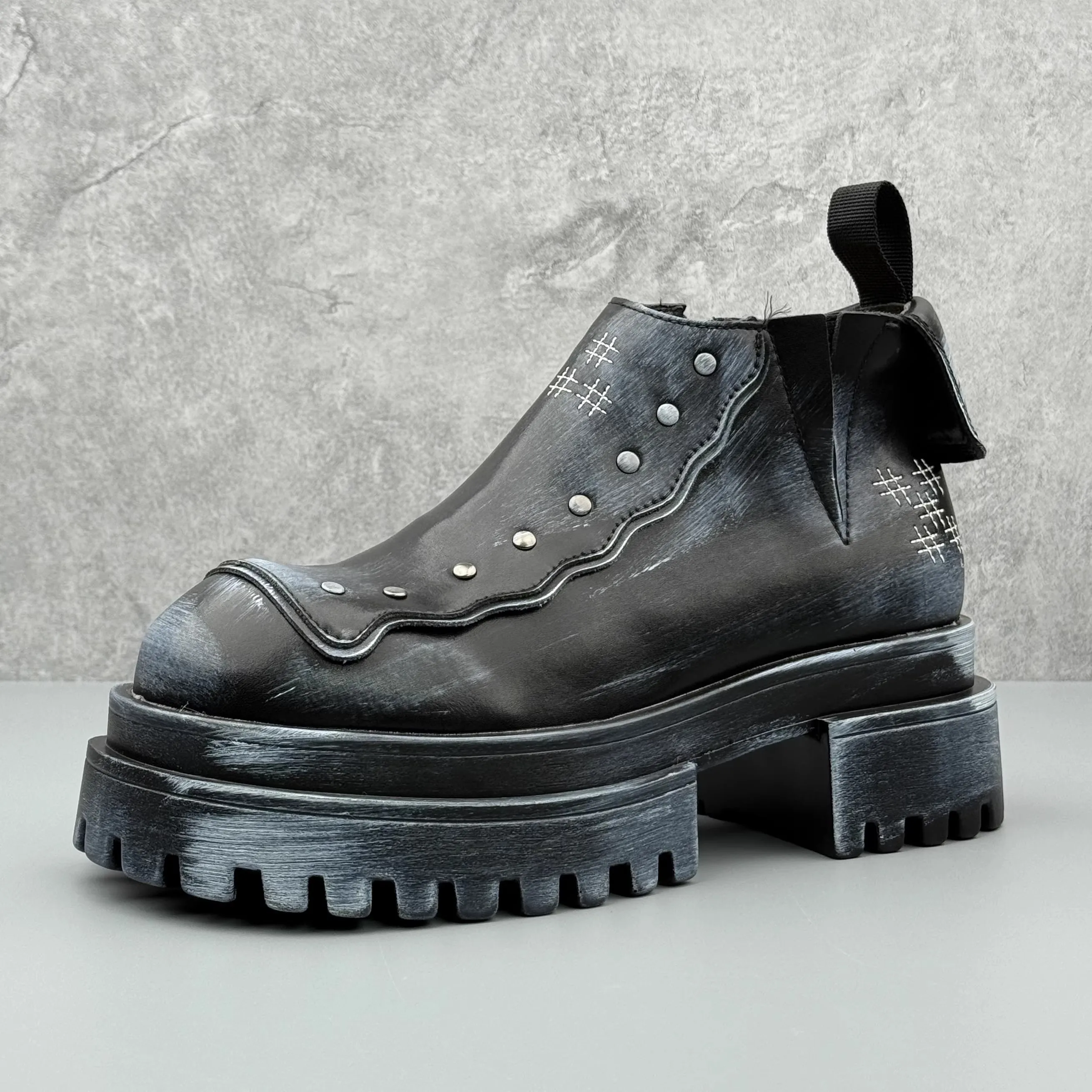 Brand Men Derby Shoes Leather Platform Slip On High Top Heels Ankle Boots Vintage Designer Shoes For Man High Street Fashion
Brand Men Derby Shoes Leather Platform Slip On High Top Heels Ankle Boots Vintage Designer Shoes For Man High Street Fashion