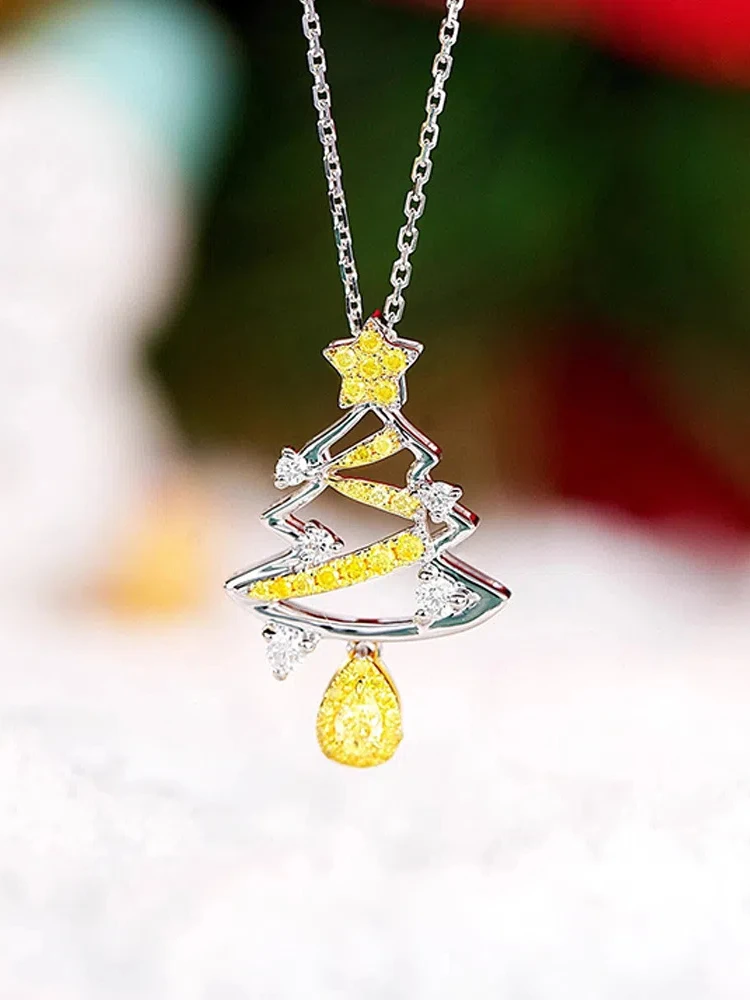 Ожерелье из стерлингового серебра 925 пробы, женское желтое циркониевое ожерелье с подвеской в виде рождественской елки, французские украшения, повседневная одежда, подарок для праздничной вечеринки
Ожерелье из стерлингового серебра 925 пробы, женское желтое циркониевое ожерелье с подвеской в виде рождественской елки, французские украшения, повседневная одежда, подарок для праздничной вечеринки