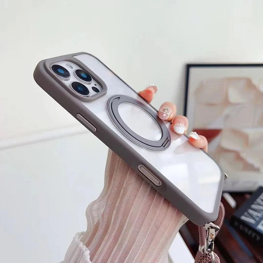 Прозрачный Магнитный чехол для телефона с ремешком через плечо для IPhone 16 Pro Max Plus 15 14 13, чехол с невидимым кронштейном Magsafe
Прозрачный Магнитный чехол для телефона с ремешком через плечо для IPhone 16 Pro Max Plus 15 14 13, чехол с невидимым кронштейном Magsafe