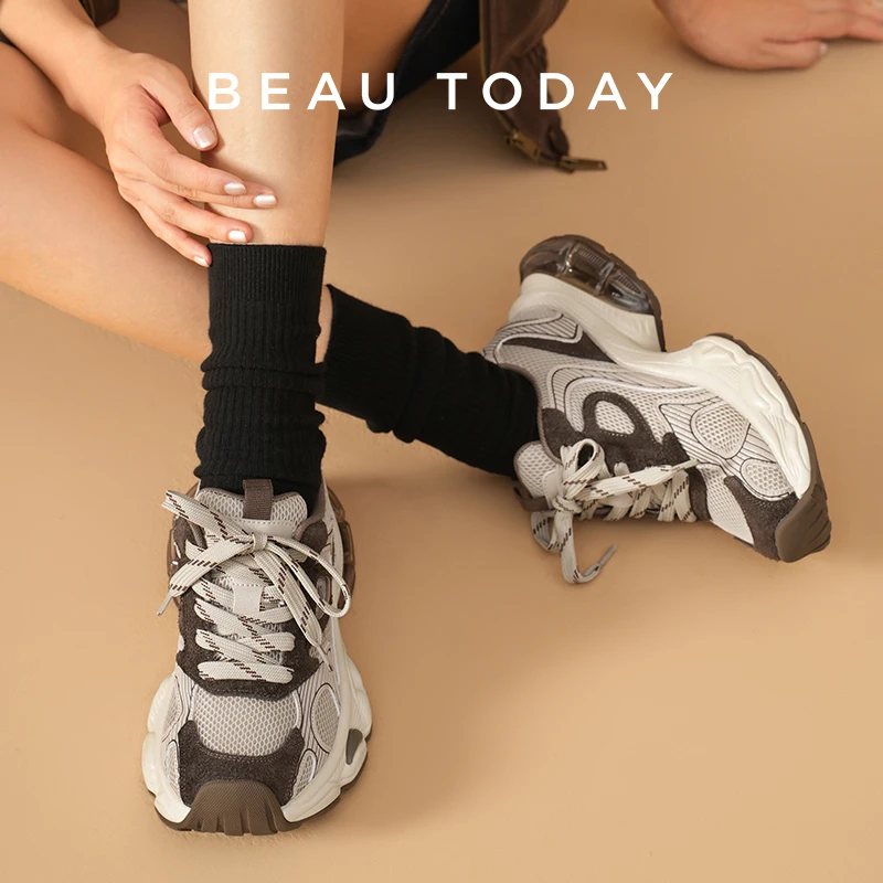 BEAUTODAY Casual Sneakers Women Cow Suede Leather Mesh Mixed Colors Round Toe Trainers Lace-up Ladies Shoes Handmade 29A56
BEAUTODAY Casual Sneakers Women Cow Suede Leather Mesh Mixed Colors Round Toe Trainers Lace-up Ladies Shoes Handmade 29A56