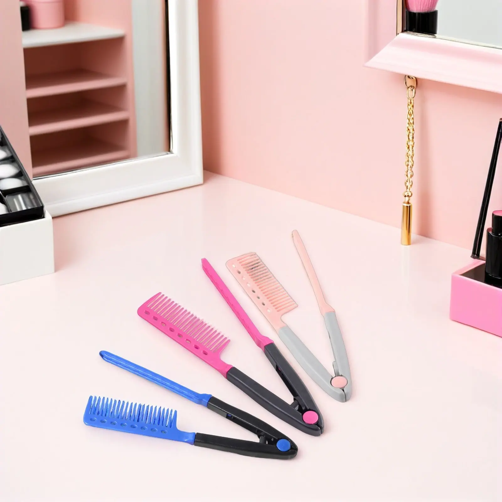 4Pcs Hair Straightening Comb V-Shaped Folding Flat Comb for Women Portable Heat-Resistant Smoothing Tool for Tangled Frizzy Hair
4Pcs Hair Straightening Comb V-Shaped Folding Flat Comb for Women Portable Heat-Resistant Smoothing Tool for Tangled Frizzy Hair