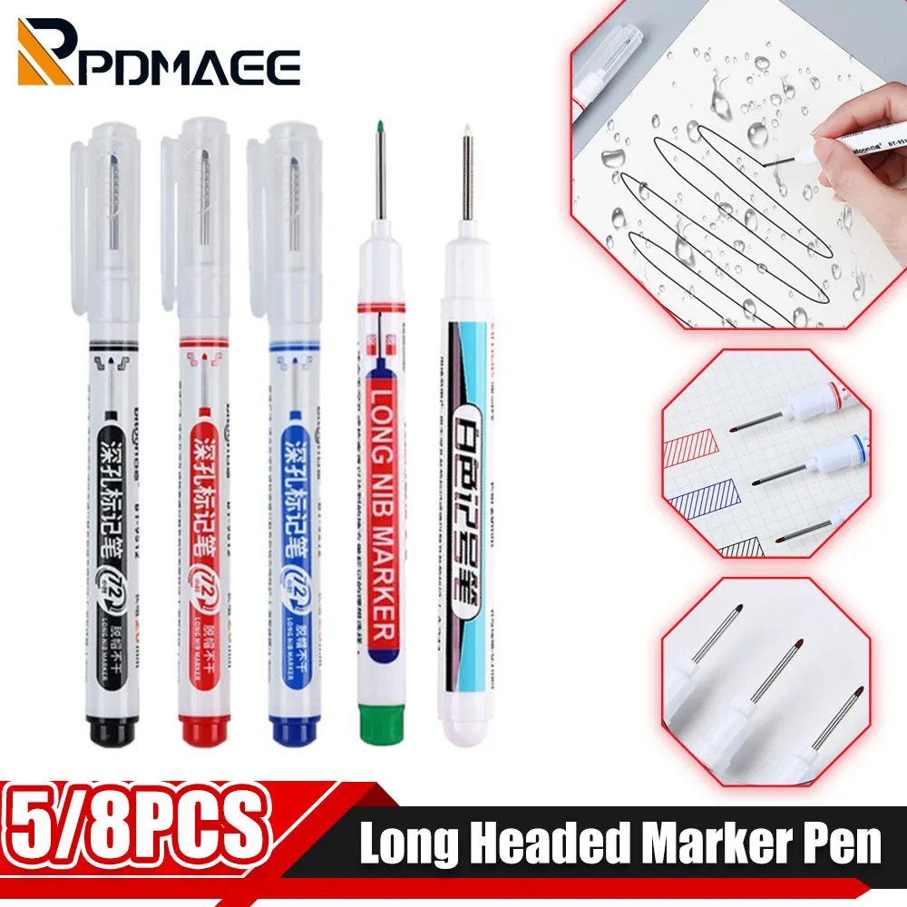 5/8pc 20mm Nib Deep Hole Long Head Markers Pen Waterproof Bathroom Ceramic Woodworking Decoration Multi-Purpose Quick Drying Oil
5/8pc 20mm Nib Deep Hole Long Head Markers Pen Waterproof Bathroom Ceramic Woodworking Decoration Multi-Purpose Quick Drying Oil