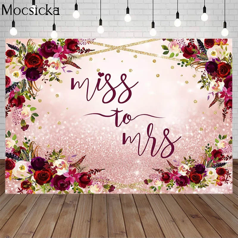 Mocsicka Mr&Mrs Wedding Photography Backdrops Bride Bridegroom Name Customize Photo Background Decoration Floral Pink Bokeh Dots
Mocsicka Mr&Mrs Wedding Photography Backdrops Bride Bridegroom Name Customize Photo Background Decoration Floral Pink Bokeh Dots