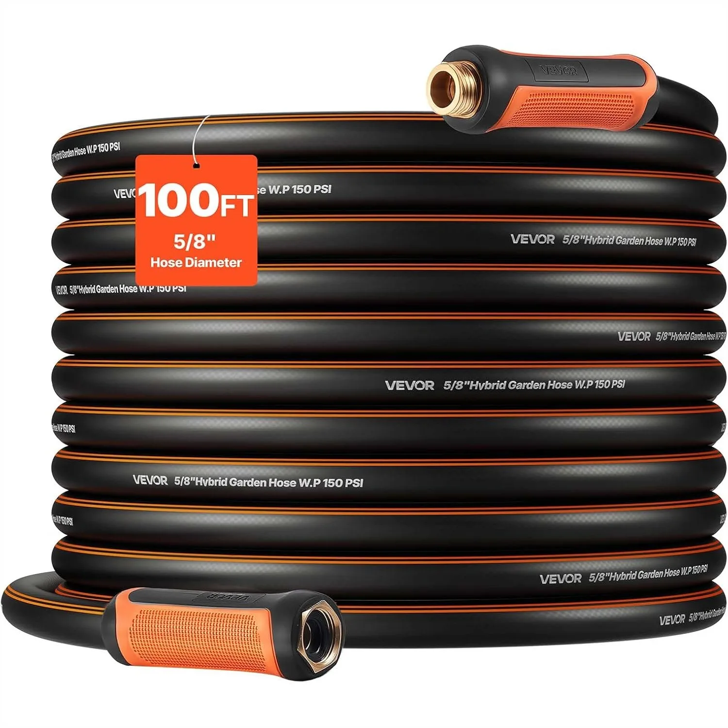 Heavy Duty Garden Hose 100 ft 5/8", 4-Layer Rubber Water Hose with 150PSI Working & 600PSI Burst, Flexible Non-Kink Outdoor Hose
Heavy Duty Garden Hose 100 ft 5/8", 4-Layer Rubber Water Hose with 150PSI Working & 600PSI Burst, Flexible Non-Kink Outdoor Hose