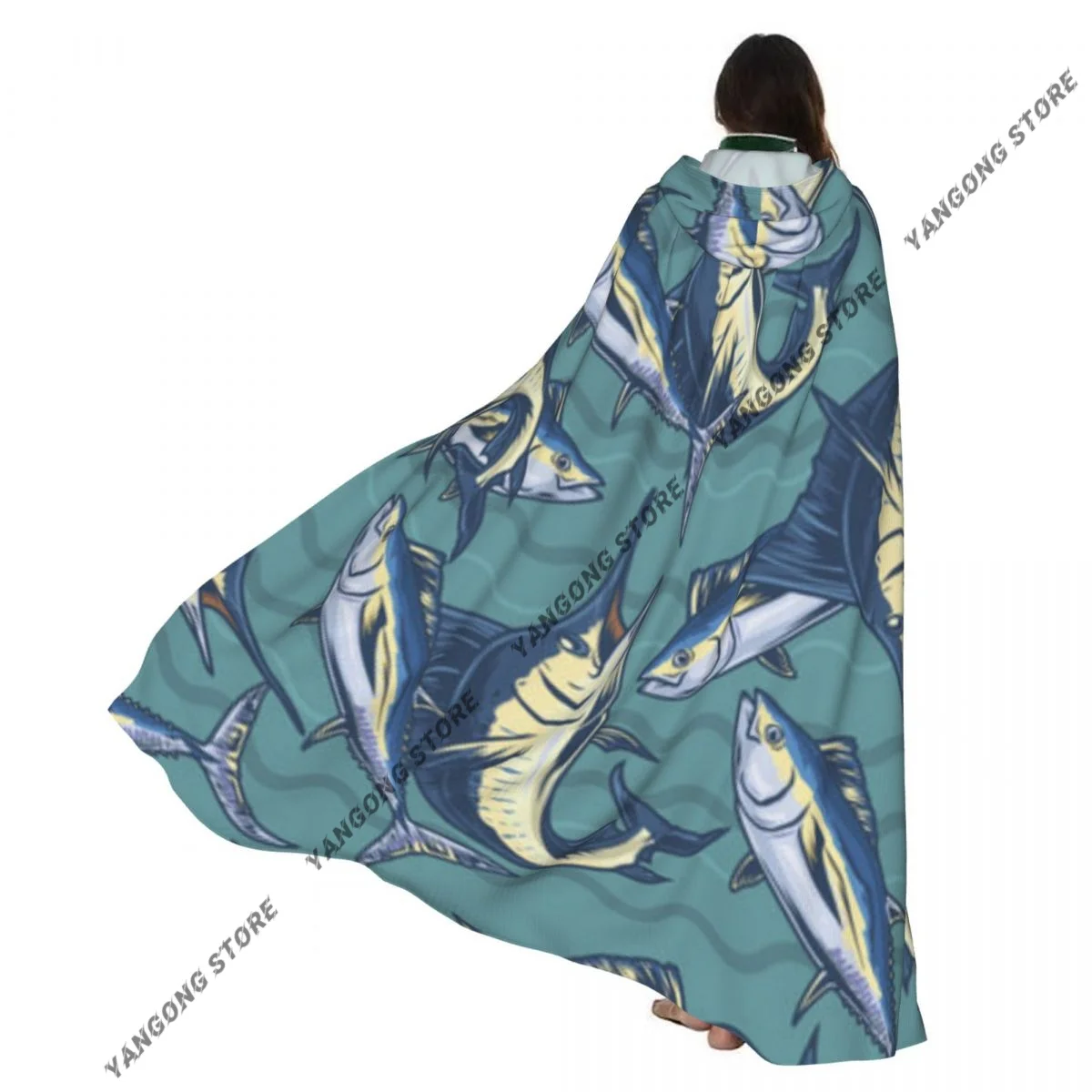 Witch Cloak Marine Fish Pattern Halloween Cosplay Costume Unisex Adult Cloak Retro Ages Cape
Witch Cloak Marine Fish Pattern Halloween Cosplay Costume Unisex Adult Cloak Retro Ages Cape