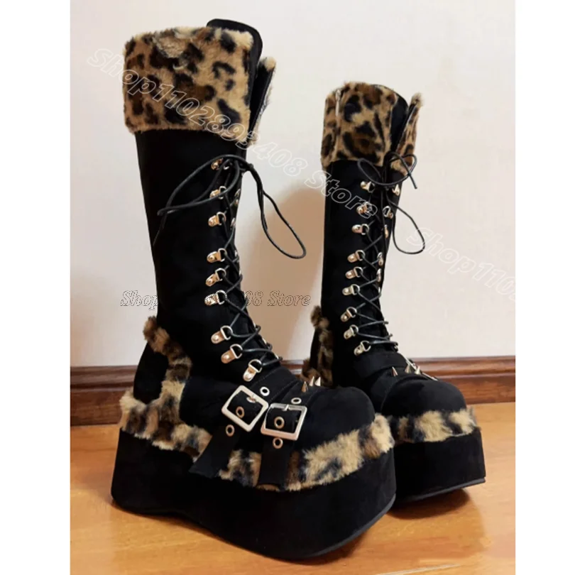 Patchwork Design Lace up Boots Round Toe Platform Punk Style Winter Design for Women Casual Party Boots 2024 Zapatos Para Mujere
Patchwork Design Lace up Boots Round Toe Platform Punk Style Winter Design for Women Casual Party Boots 2024 Zapatos Para Mujere