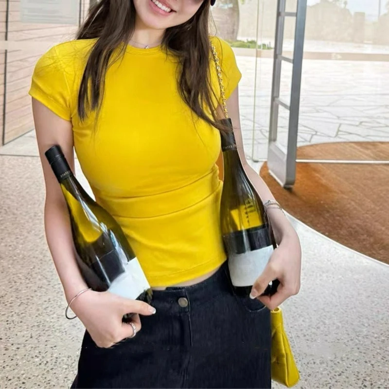 New Korean Front Shoulder Fairy Versatile Simple Round Neck Slim Knitted Short-sleeved T-shirt Temperament Fashionable Exquisite
New Korean Front Shoulder Fairy Versatile Simple Round Neck Slim Knitted Short-sleeved T-shirt Temperament Fashionable Exquisite