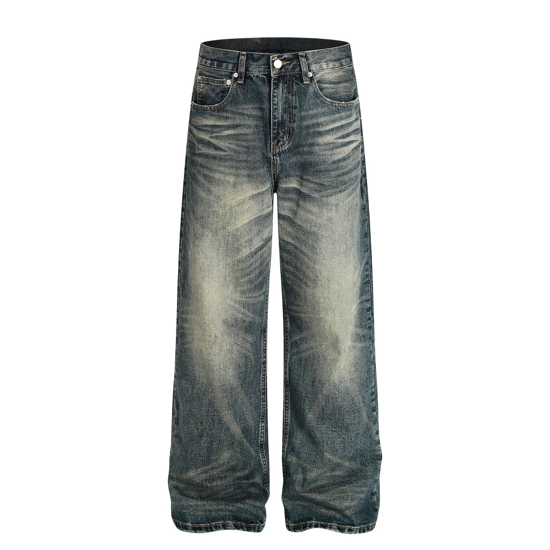 Spring Men's Clothing Baggy Pants Streetwear Casual Wear Vintage Washed Blue Whisker Jeans Cotton Denim Loose Fit
Spring Men's Clothing Baggy Pants Streetwear Casual Wear Vintage Washed Blue Whisker Jeans Cotton Denim Loose Fit