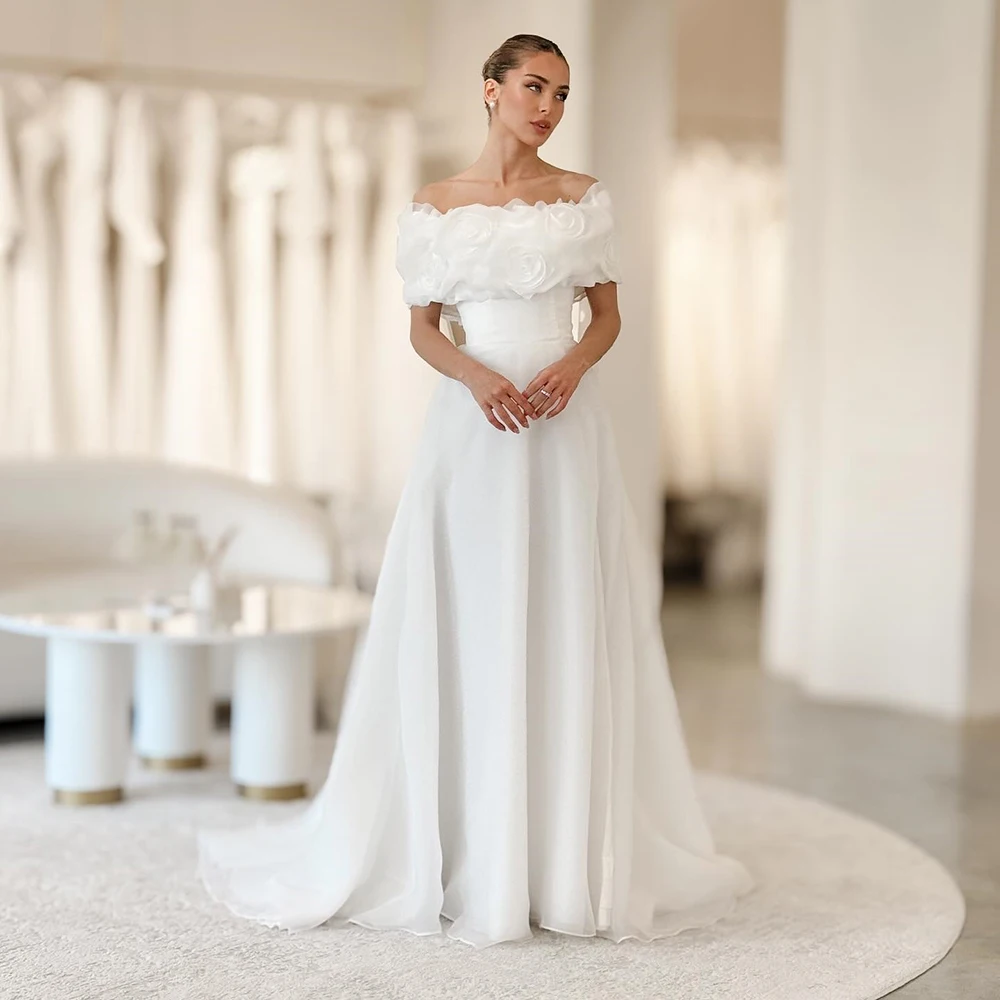 Customized Boat Neck White Organza Evening Dress Off the Shoulder Draped Backless Party Dress A-line Floor Length Prom Gown
Customized Boat Neck White Organza Evening Dress Off the Shoulder Draped Backless Party Dress A-line Floor Length Prom Gown