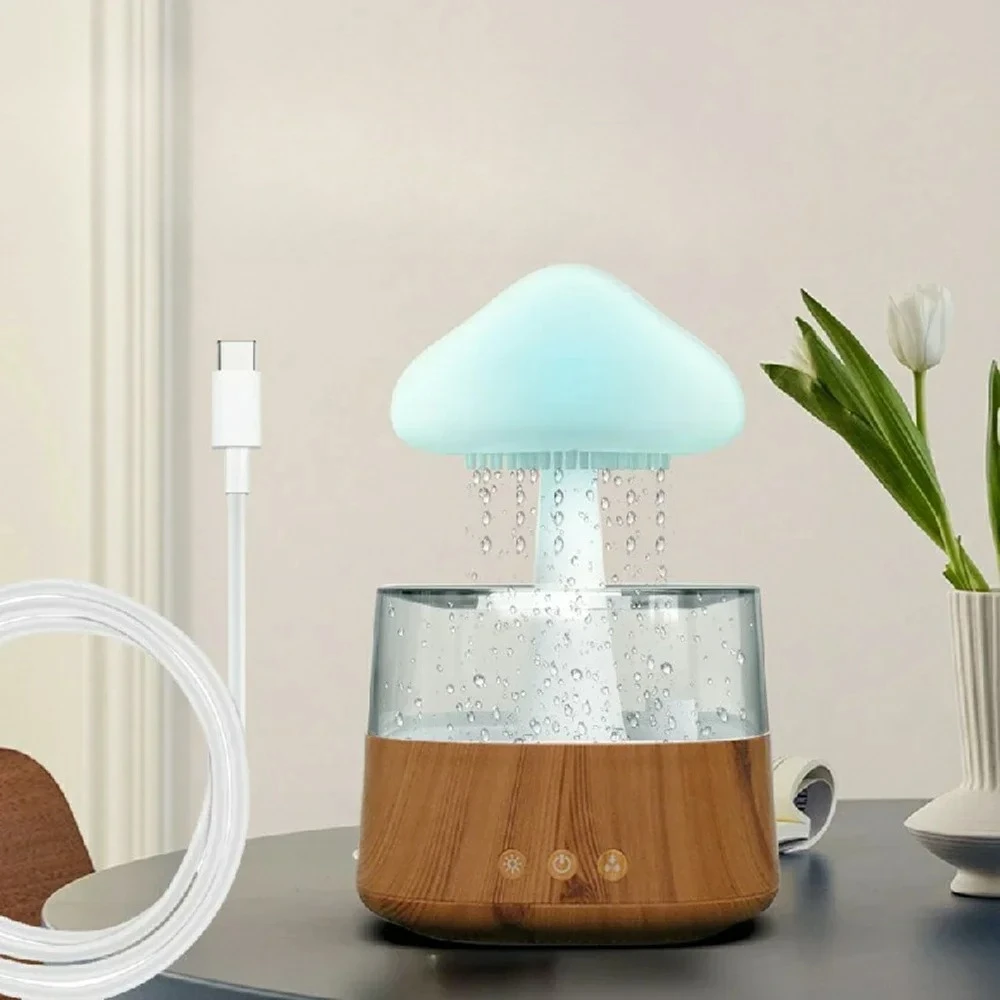 L # New Wood Cool Mist 450ml Desktop Mushroom Shape Relax Usb Aromatherapy Rain Cloud Dripping Humidifier And Oil Diffuser
L # New Wood Cool Mist 450ml Desktop Mushroom Shape Relax Usb Aromatherapy Rain Cloud Dripping Humidifier And Oil Diffuser