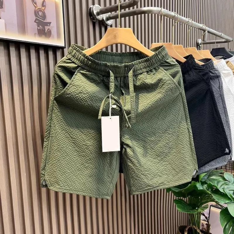 Elastic Waist Textured Casual Shorts Men Women Loose Five Point Beach Pants Summer
Elastic Waist Textured Casual Shorts Men Women Loose Five Point Beach Pants Summer