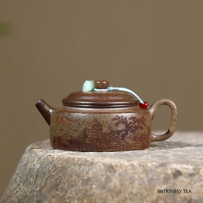 Chinese Yixing Purple Clay Teapot Tradition Hand-carved Tea Pot Beauty Tea Infuser Kettle Household Handmade Zisha Tea Set 180ml
Chinese Yixing Purple Clay Teapot Tradition Hand-carved Tea Pot Beauty Tea Infuser Kettle Household Handmade Zisha Tea Set 180ml