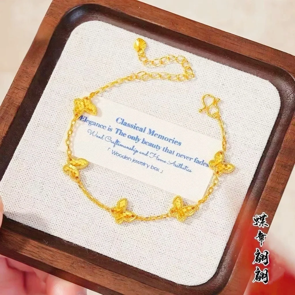 Women's 24K Gold Honeycomb Butterfly Bracelet, AU999 | Hexagonal honeycomb with "Grace" engraving & gradient butterfly scales.
Women's 24K Gold Honeycomb Butterfly Bracelet, AU999 | Hexagonal honeycomb with "Grace" engraving & gradient butterfly scales.