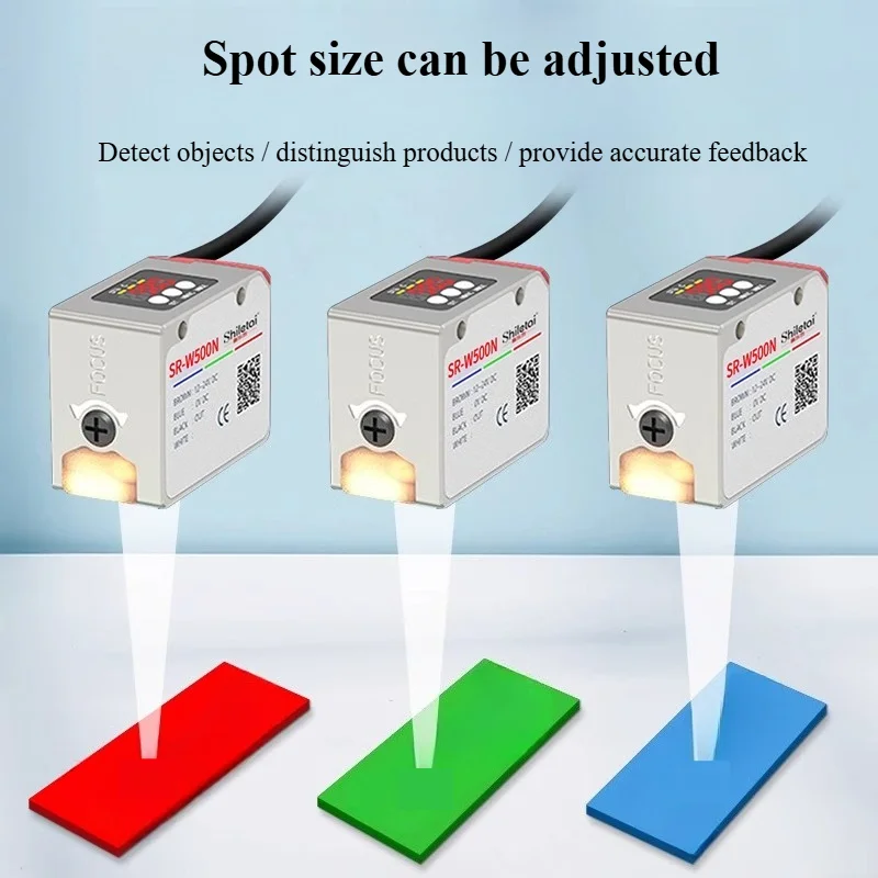 SR-W500 Long-distance Color Recognition Sensor 500mm Small Light Spot Anti-shake Color Standard Photoelectric Switch Sensor
SR-W500 Long-distance Color Recognition Sensor 500mm Small Light Spot Anti-shake Color Standard Photoelectric Switch Sensor