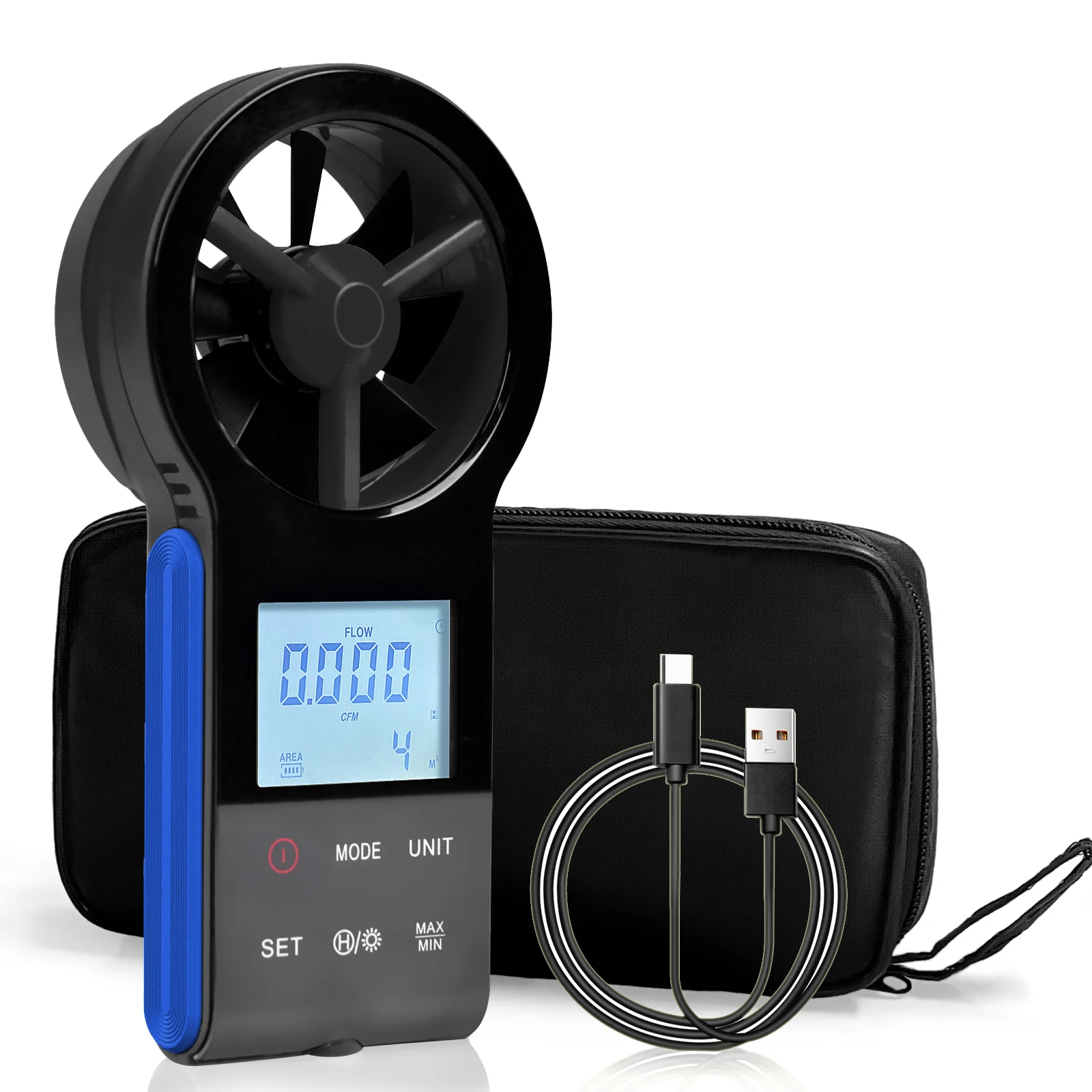 Handheld Wind Gauge Digital Aneometer, HP-6000GH Air Flow Speed Wind Speed CFM Meter Measurement of Air Velocity Air Volume Temp
Handheld Wind Gauge Digital Aneometer, HP-6000GH Air Flow Speed Wind Speed CFM Meter Measurement of Air Velocity Air Volume Temp