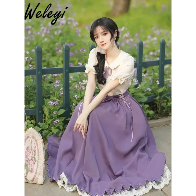 Sweet Japanese Girl Student Dress Sets 2024 Spring New Lolita Style Retro Palace Princess Long Sleeve Lace Long Dresses Ladies
Sweet Japanese Girl Student Dress Sets 2024 Spring New Lolita Style Retro Palace Princess Long Sleeve Lace Long Dresses Ladies