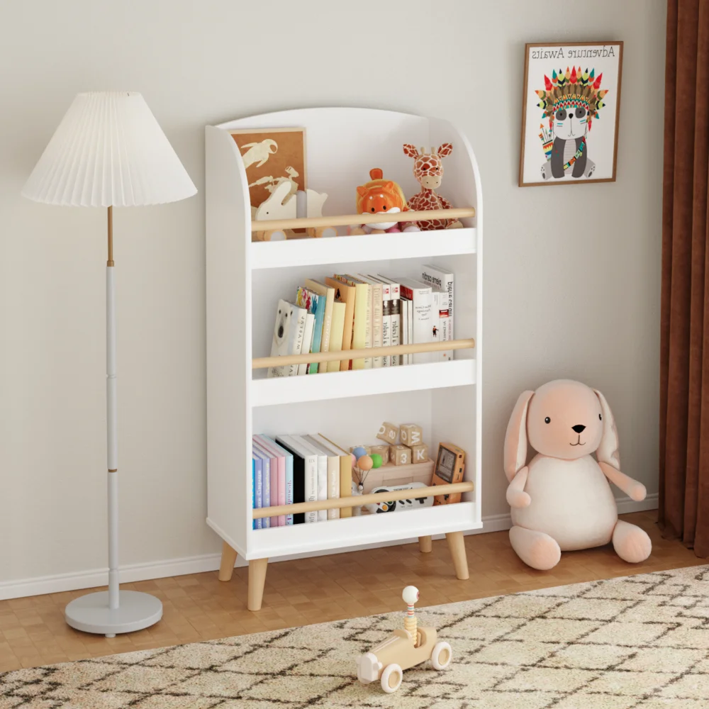 Kids Bookshelf, 3-Tier Bookcase, Book Organizer, toy Storage Cabinet Organizer, White
Kids Bookshelf, 3-Tier Bookcase, Book Organizer, toy Storage Cabinet Organizer, White