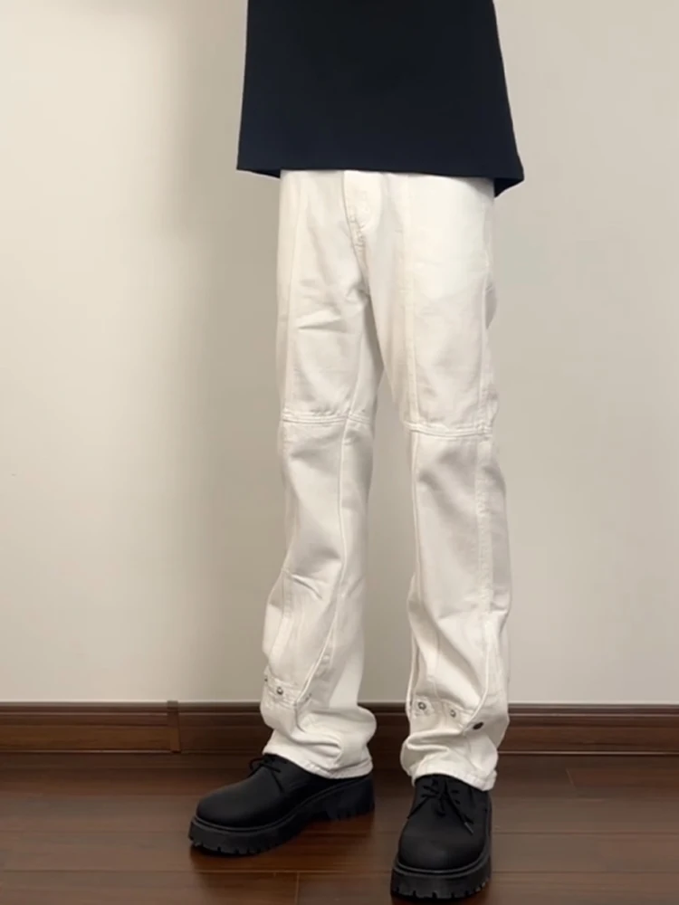 American High Street Vibe Men's White Jeans Spring Autumn Trendy Brand Rivet Straight Leg Slimming Flared Pants for Tall
American High Street Vibe Men's White Jeans Spring Autumn Trendy Brand Rivet Straight Leg Slimming Flared Pants for Tall