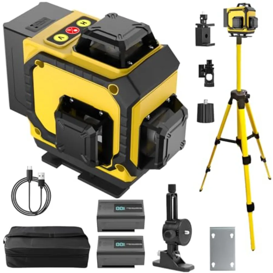360 Laser Level with Tripod Self Leveling Laser Leveler Tool 4x360 Cross Line Laser for Tile Flooring and Construction Line Las
360 Laser Level with Tripod Self Leveling Laser Leveler Tool 4x360 Cross Line Laser for Tile Flooring and Construction Line Las