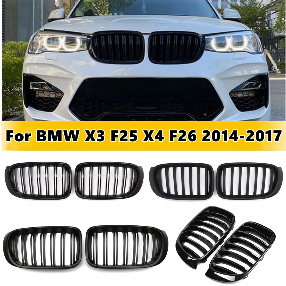 For BMW X3 F25 X4 F26 2014-2017 Front Hood Kidney Bumper Racing Grille Mesh Double Single Slat Style Grill Car Replacement Part
For BMW X3 F25 X4 F26 2014-2017 Front Hood Kidney Bumper Racing Grille Mesh Double Single Slat Style Grill Car Replacement Part