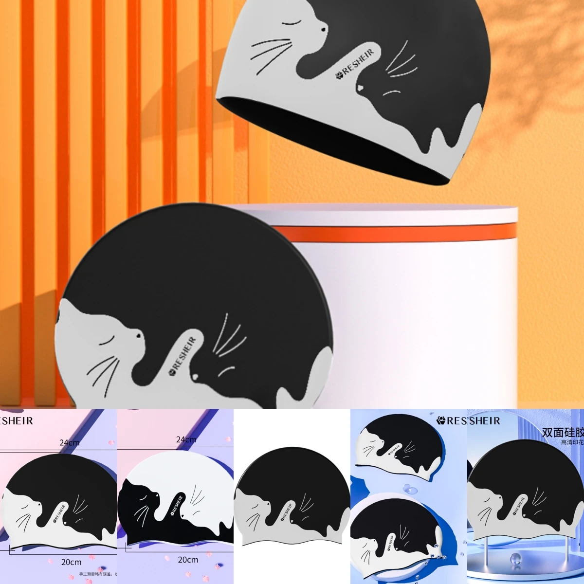 Adult Women Silicone Professional Swimming Caps Cartoon Cat Waterproof Enlarged Fashion Ear Protection Swimming Accessories
Adult Women Silicone Professional Swimming Caps Cartoon Cat Waterproof Enlarged Fashion Ear Protection Swimming Accessories